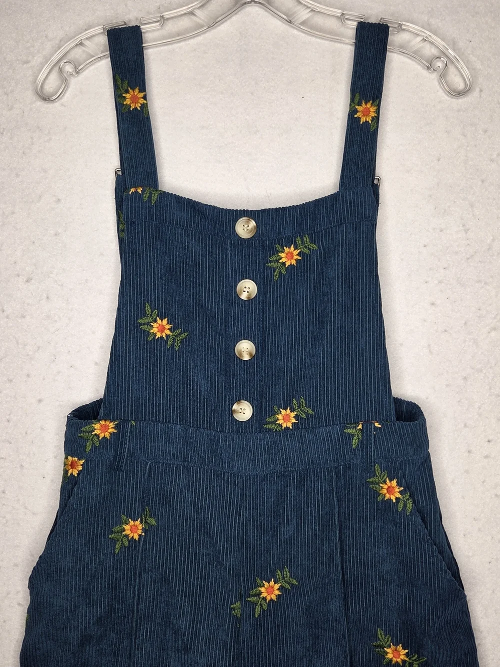 Cider Sunflower Corduroy Wide Leg Overall S Ditsy Floral Animal Crossing Boho - Picture 2 of 11